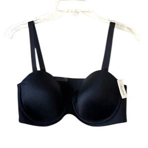 Soma Vanishing Strapless Underwire Molded Cup Bra Convertible Straps Black NEW